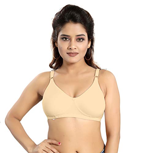 Image of Fabme Women's Seamless, Non-Wired, Non-Padded, T-Shirt Bra, (B, C, D Cup) (Color Options: Skin, White Black)