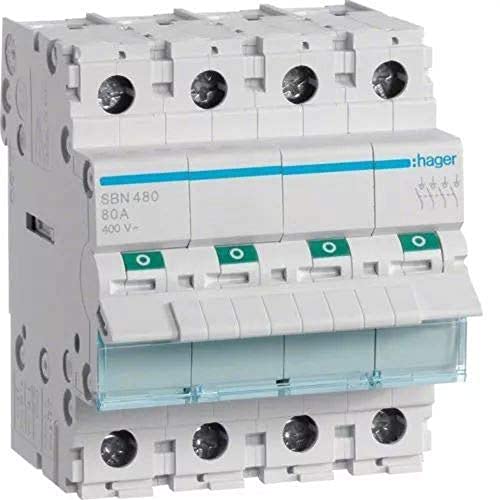 Interruptor modular de 4 polos y 80A para cuadros eléctricos
