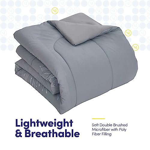 Sweet Home Collection 7 Piece Comforter Set Bag Solid Color All Season Soft Down Alternative Blanket & Luxurious Microfiber Bed Sheets, Florence, Full