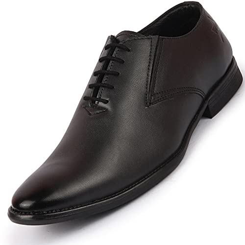 FAUSTO Men’s Formal Office Work Genuine Leather Oxford Lace Up Shoes