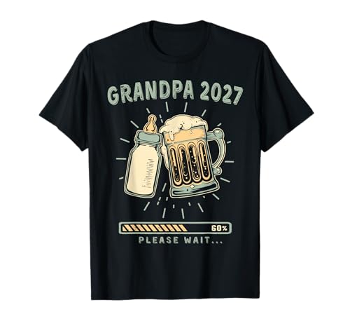 Soon Grandpa 2027 Please Wait Baby Reveal Loading T-Shirt