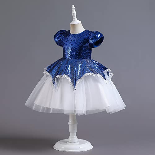 Robe de princesse anti-grattage en tulle bleu pour enfant