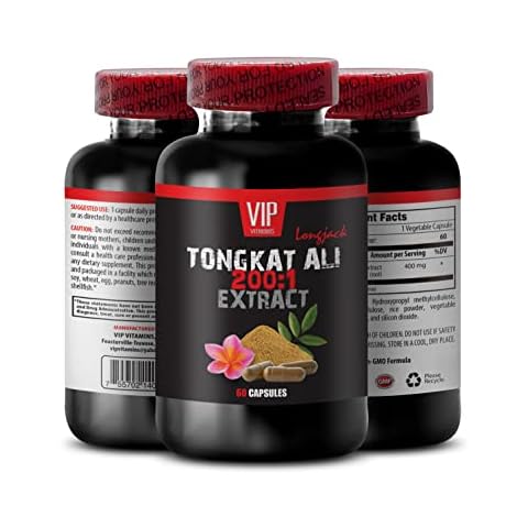 VIP Supplements Malaysian Ginseng eurycoma longifolia - TONGKAT ALI Extract 200:1 400 MG, Eurycoma longifolia - Energy Booster for Women and Cover