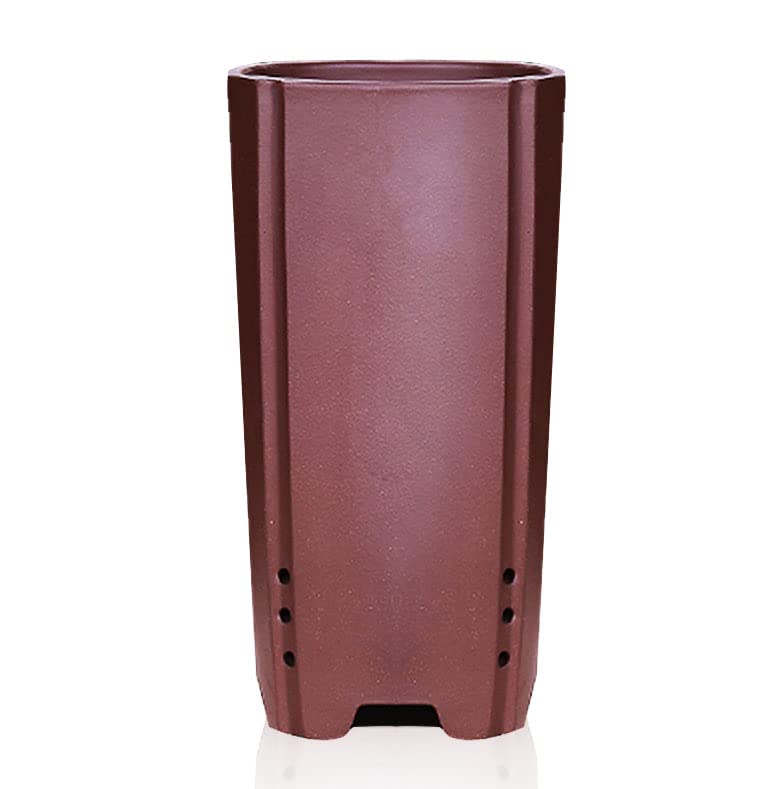 CYMUS Purple Sand Bonsai Pot high-Draw Tube Orchid Pot Simple Retro Breathable Pot Zisha Planter 签筒紫砂花盆