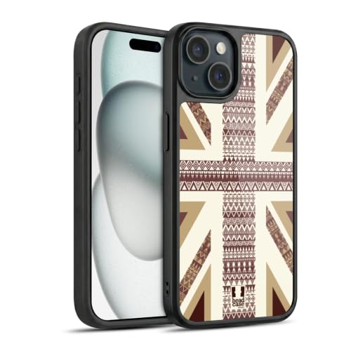 Coque en Gel Apple iPhone 15 Union Jack Head Case Designs Café Profond antichoc