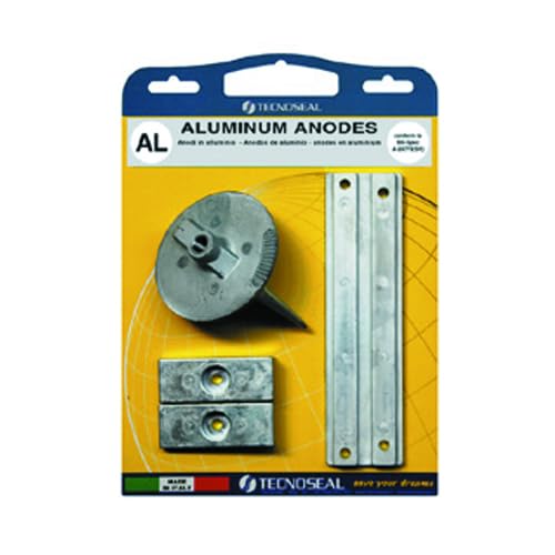 Tecnoseal Kit Anodes compatibles avec Mercury Mercruiser Moteurs et Pieds - Anode pour Pied Poppiero Moteur Hors-bord Hélice Trim - Pièce de rechange