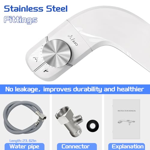 Bidet Attachment for Toilet Ultra-Thin 0.23 IN Dual Nozzle,Non-Electric - image 4