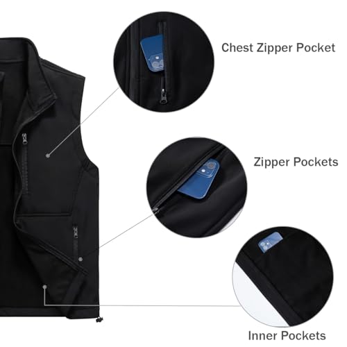 Msmsse Men's Outerwear Lightweight Vest Standing Collar Puffer Sleeveless Jacket for Hiking Running Golf2