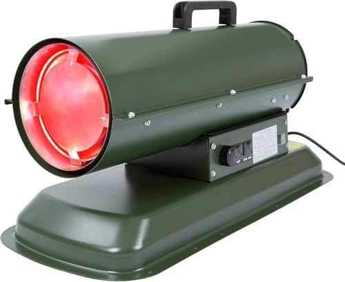 PeakPursuit 80,000 BTU Forced Air Diesel Heater & Kerosene Heater, Torpedo Space Heater with Thermostat Temperature Control, Portable for Outside, Jobsite, Garage and Construction Sites