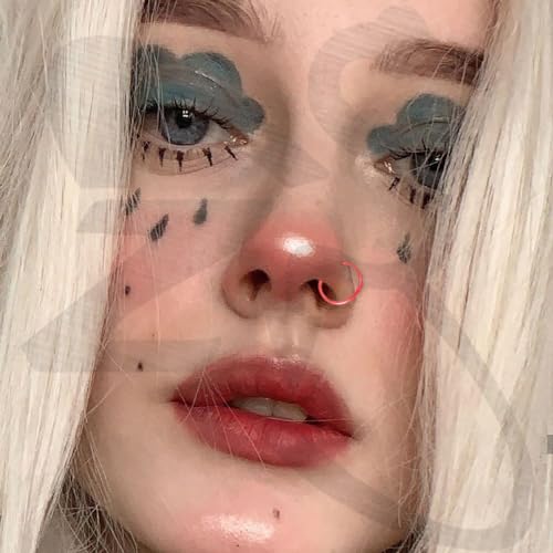 ZS 12pcs 20G Colorful Bioflex Flexible Nose Retainer Rings, Bioplastic Bendable Clear Nose Studs Nostril Piercing Jewelry for Women Men3