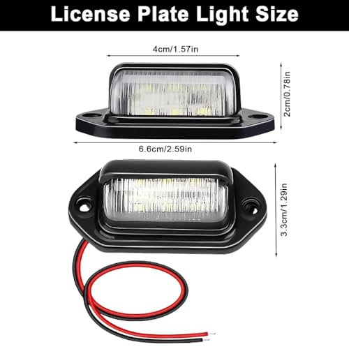 Image of STHIRA 2PCS LED Number Plate Lights Super Bright White SMD Tag Lamp 12V-24V Universal for Car Truck Trailer RV Waterproof IP67 Easy Install Wiring Screws License Plate Lights