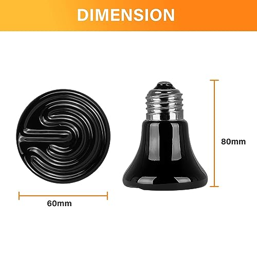 Simple Deluxe Mini emissor de calor de cerâmica de 50 W, pacote com 1, aquecedor, sem luz, para anim