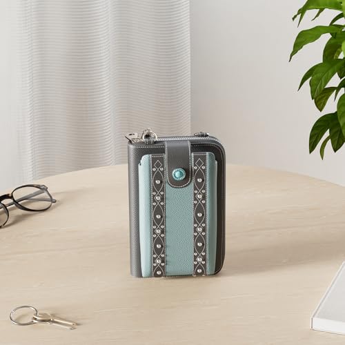 Image of Montana West Western Crossbody Phone Wallet for Women RFID Blocking Wallet Purse with Cash Slots & Zipper Pocket