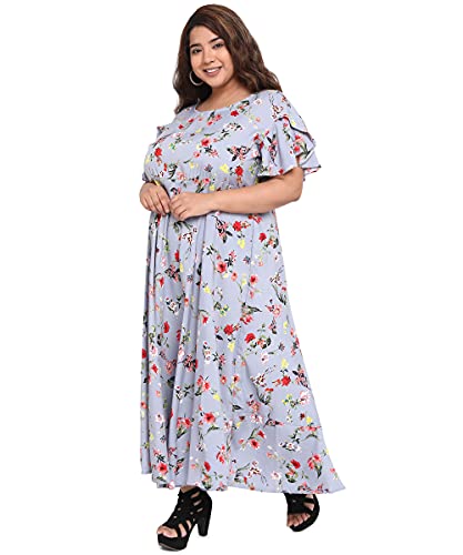 Image of OOMPH! Women's Western & Fusion wear Crepe A-Line Maxi Dress - mdfoil