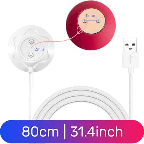 Kwevos Replacement Rose Charger,Standing Magnetic Charger USB Cable,12mm-2 Prong Base Dock Station for Rose Only,31.5Inch Long Adult Toy Replacement Charger