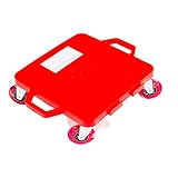 Cosom Scooter Board, 16 Inch Premium Sit & Scoot Board With 4 Inch Non-Marring Performance Wheels, Double Race Bearings, & Safety Handles, Physical Education Class Equipment, Red