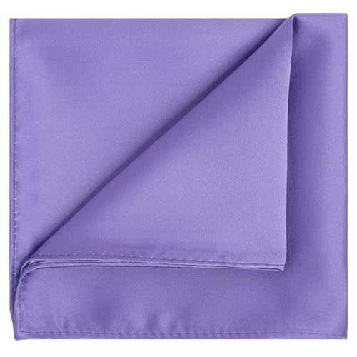 Image of KissTies 6PCS Satin Pocket Square Plain Color Handkerchief Gift Set
