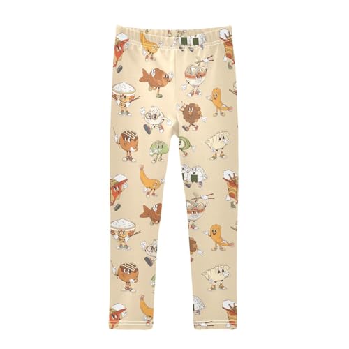 ZZKKO Girls Leggings Asian Dishes Toddler Girls Clothes Leggings for Girls Toddler Girls Leggings 3-4T
