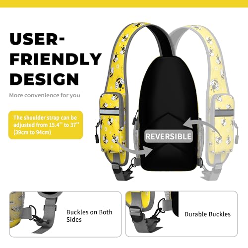Image of Bee Sling Bag for Women Men Small Crossbody Bags Mini Water Resistant Casual Chest Bag Backpack Shoulder Daypack for Travel Hiking