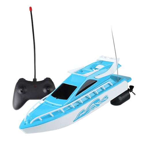 Mini bateau RC de course étanche bleu pour s'amuser dans la piscine