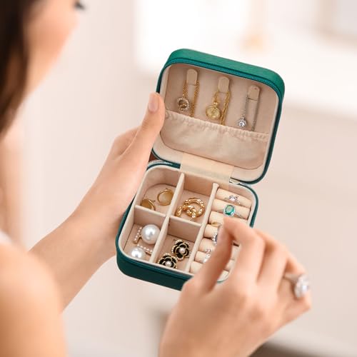 Image of Hinly 2 Pcs Portable Diamond Painting Jewelry Storage Box DIY Diamond Art Accessories PU Leather Jewelry Ring Organizer Case Travel Jewelry Organizer(Mandala Style,Vintage Color)