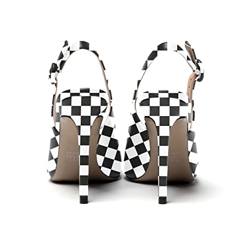 WAYDERNS Womens Party Slingback Pointed Toe Matte Sexy Adjustable Strap Buckle Stiletto High Heel Pumps Shoes 4 Inch4