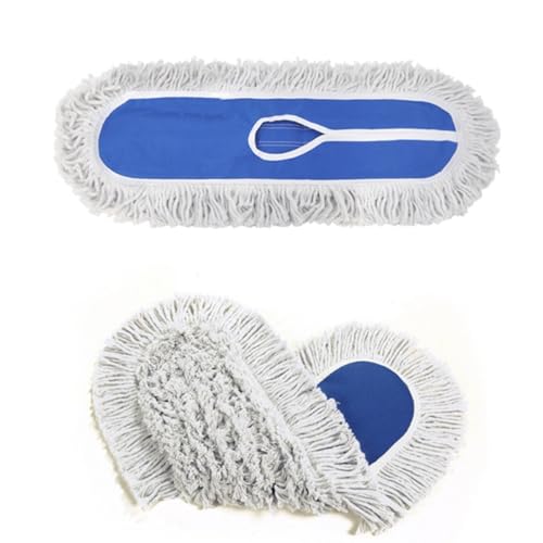 Brfveob 業務用モップ 40-110cm幅 フロアモツプ 水拭き 乾拭き 除塵モップ フローリング 幅広い 体育館モップ 交換用マイクロファイバー モップ 綿系 フロアモップ フローリング 回転モップ フロアワイパー 床掃除 フラットモップ 乾湿両用可 360度回転 床拭き 掃除道具腰曲げず 交換可能 風呂掃除 片手操作可能 (90cm,単品 ブルー（交換用クロス）*1)