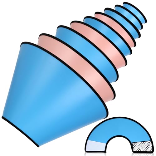Image of Paterr 9 Pcs Soft Dog Cone Collar Adjustable Protective for Pet Flexible Plastic Cone for Dog After Surgery Recovery E Collar for Wound Healing Small Medium Large(Colorful)