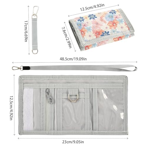 ALAZA Kids Wallets for Boys Girls Toddler Trifold Wallet Children Small Floral Pastel Color with Zipper Coin Pocket3