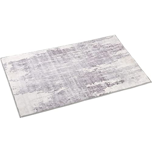 Door Mat, Front Indoor Door Mat Faux Wool Non-Slip Entryway Rug Absorbent Abstract Throw Rug For Indoor Entrance Hallway Laundry Room, High Traffic Areas, 24X36 Inches, Gray Washable #TOP7