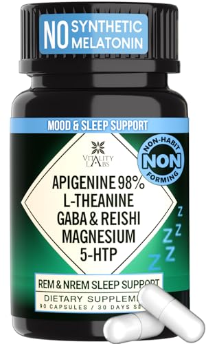 NACLEA Natural Sleep Aid Supplement for Adults Without Melatonin - Non-Habit Forming Herbal Sleep -...