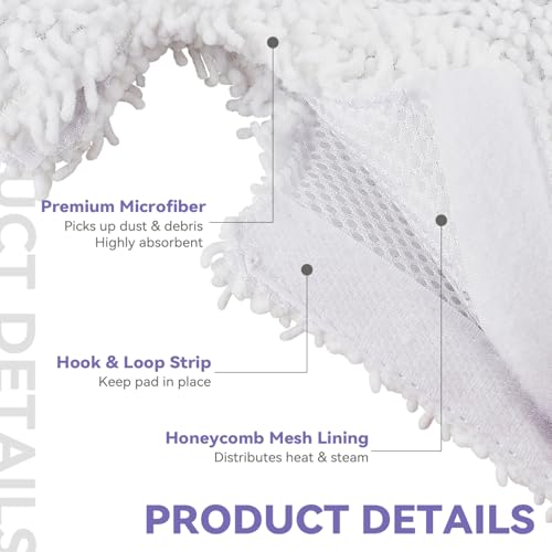 Image of S3501 For Shark Steam Pocket Mop Pads: Washable Steam Mop Replacement Pads For Shark Steamer S3601D S3601 S3801CO S3901 S3550 SE450 (6Pack)