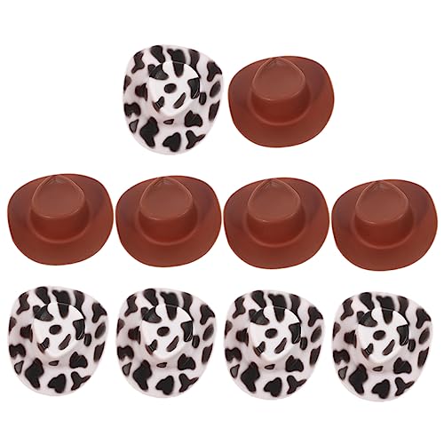 Didiseaon 10pcs Miniature Doll Hat Plastic Material Unique Cowgirl Style Adorable Decorative Hats for Party