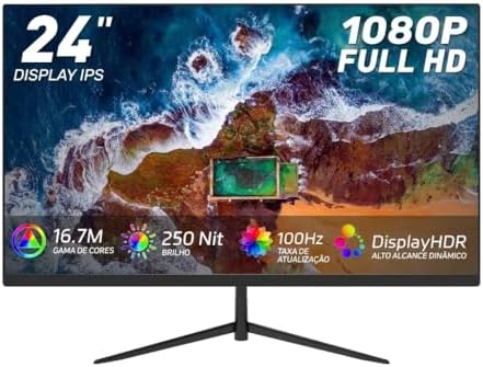 Monitor Gamer de 24 Polegadas, IPS FHD 100Hz, Tempo de Resposta d...