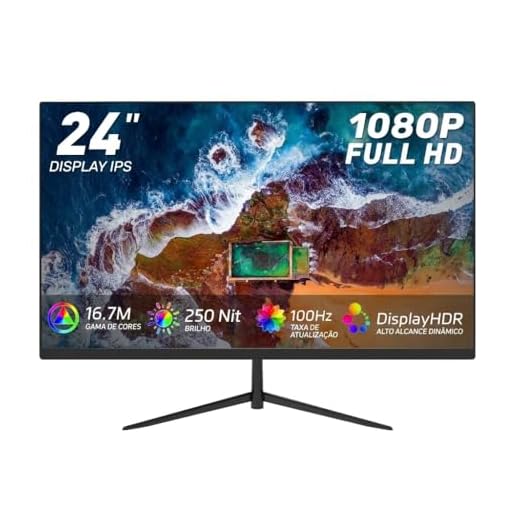 Monitor Gamer de 24 Polegadas, IPS FHD 100Hz, Tempo de Resposta de 3ms, Proteção Ocular, Baixa Luz Azul, HDMI, DP, Suporte VESA