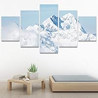 SIGNWIN 5 Panel Canvas Wall Art Modern Art Expressive Landscape Modern Mountain Top Multicolor Photography for Home Decorations Ready to Hang - 60