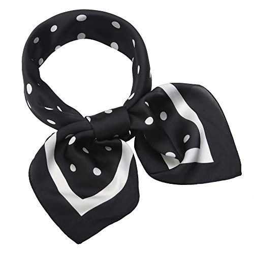 Silk Like Scarf Square Satin Hair Scarf Polka Dots Neck Scarfs for Women