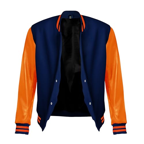 Image of Red And Black Letterman Jacket Men - Mens Black Varsity Letterman High School Baseball Bomber Jacket