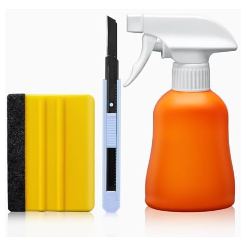 Windimiley Window Tint Kit Window Privacy Film Installation Tools Easy to Apply Window Film Application Kit 3 Pieces Complete Application Tools Include Vinyl Squeegee, Window Film Cutter, Spray Bottle Cover