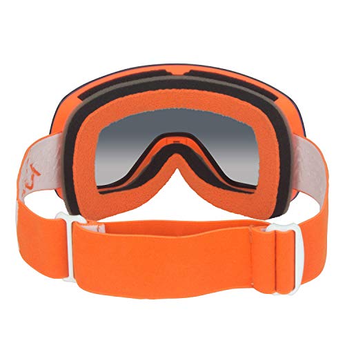 Winterial Magnetic Ski and Snowboard Goggles, Includes 2 Interchangeable Lens and Case, One Size Fits All, Orange