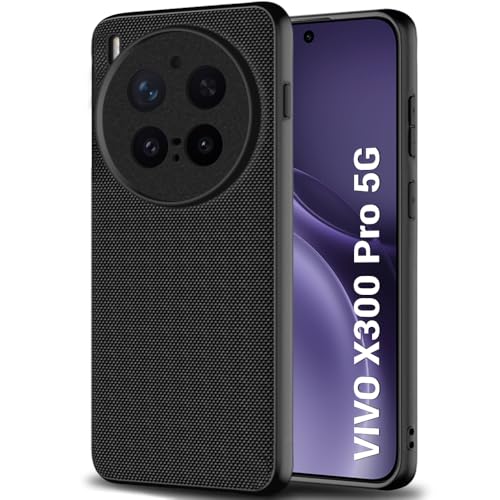 Image of TheGiftKart Back Cover Case for Vivo X300 Pro 5G | Slim & Lightweight | Ultra-Premium Design | Camera Protection Bump | Fabric Texture Case Cover (PC & TPU, Black)