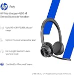 Poly Voyager 4320 UC Casque sans fil & Support de charge (plantronics) - Écouteurs stéréo avec micro de boom pour le bruit - Connecter PC/Mac/Mobile via Bluetooth-Works w/Teams (Certifié), Zoom-Amazon Exclusive