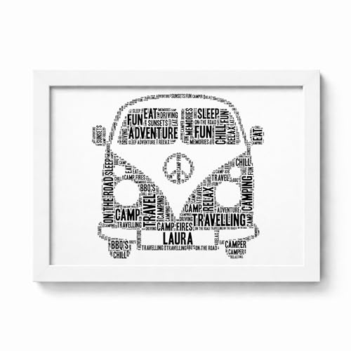 Violet Grace Personalised Camper Van Word Art Print - Happy...