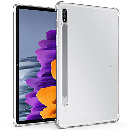 Callyue Case for Samsung Galaxy Tab S8 (2022),Galaxy Tab S7 (2020) Case,Clear Rubber Soft Skin Silicone Side Corner Protective Cover for S8/S7 11 inch Tablet (SM-X700/X706/T870/T875/T876)-Clear