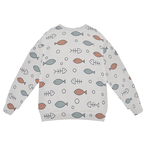 JUNZAN Carrtoon Little Fish Beige Little Boys Sweatshirts Hoodies Crewneck Kids Hoodies Boys Athletic 4T2