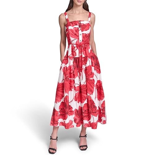 Image of Karl Lagerfeld Women's Sleeveless Rope Belt A-line Maxi Dress