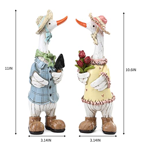 Wondhome V2203DUCK Garden Statues Couple Duck, Funny Cartoon Duck Garden Statues Indoor Outdoor Decorations Cute Ducks Art Décor Goose thumb #3