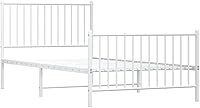 Vista 4 de Metal Bed Frame with Headboard Bed Frame Full Platform Bed Full Metal Bed Frames Full Bed Frame with Headboard and Footboard White 39.4"x78.7