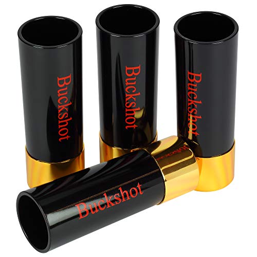 Barbuzzo Buckshot Shot Glasses - Set of 4-12-Gauge Shotgun Shell Shaped Shots