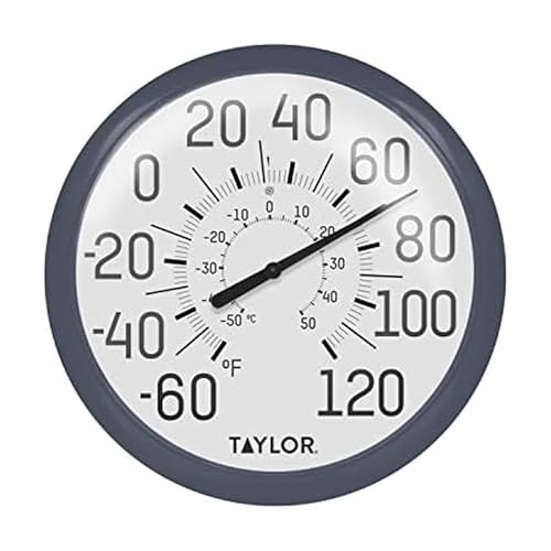 Image of Taylor Big & Bold Wall Thermometer, 13.25 Inch, Navy